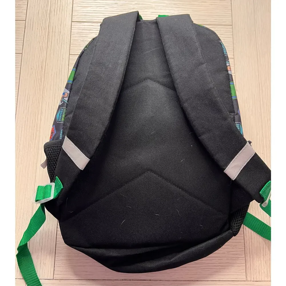Minecraft backpack w/ 2 zippered sections. Measures 11